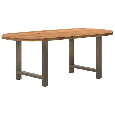 vidaXL Esstisch Hellbraun 200x100x74 cm Massivholz Eiche Oval