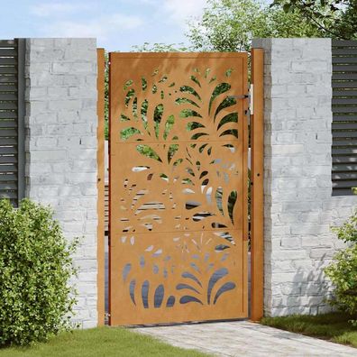 vidaXL Gartentor 105x155 cm Wetterfester Stahl Wellen-Design