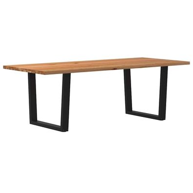 vidaXL Esstisch mit Baumkanten 240x100x74 cm Massivholz Eiche
