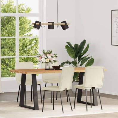 vidaXL Esszimmerstühle 4 Stk. Creme Samt