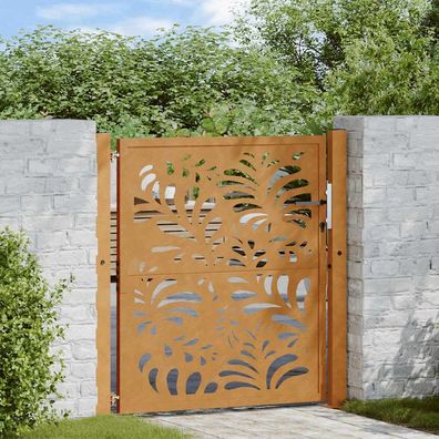 vidaXL Gartentor 105x105 cm Wetterfester Stahl Wellen-Design