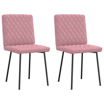 vidaXL Esszimmerstühle 2 Stk. Rosa Samt