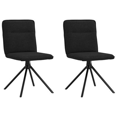 vidaXL Esszimmerstühle 2 Stk. Schwarz Stoff