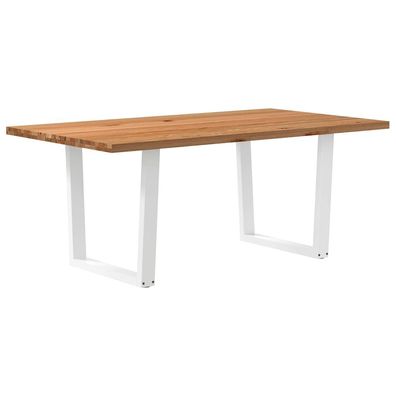 vidaXL Esstisch mit Baumkanten 180x100x74 cm Massivholz Eiche