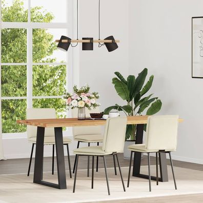 vidaXL Esszimmerstühle 4 Stk. Creme Samt