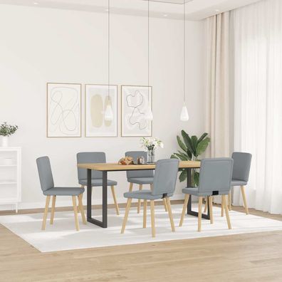 vidaXL Esszimmerstühle 6 Stk. Hellgrau Stoff