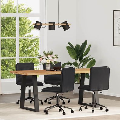 vidaXL Esszimmerstühle 4 Stk. Schwarz Kunstleder
