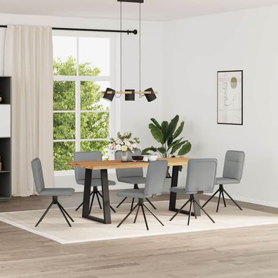 vidaXL Esszimmerstühle 6 Stk. Hellgrau Stoff