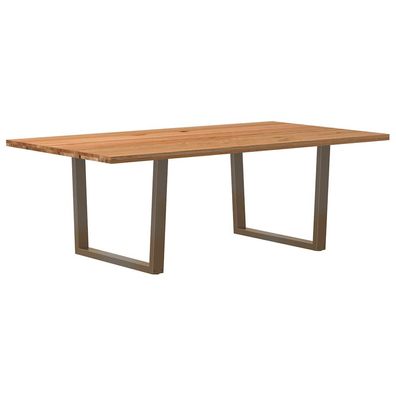 vidaXL Esstisch Hellbraun 220x120x74 cm Massivholz Eiche Rechteckig