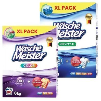 WäscheMeister Farb- und Universalwaschmittel 12 kg Packung