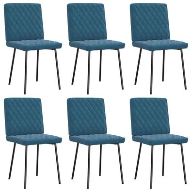 vidaXL Esszimmerstühle 6 Stk. Blau Samt