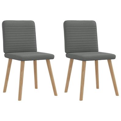 vidaXL Esszimmerstühle 2 Stk. Dunkelgrau Stoff