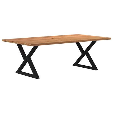 vidaXL Esstisch mit Baumkanten 220x120x74 cm Massivholz Eiche