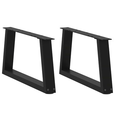 vidaXL Couchtischbeine V-Form 2 Stück Schwarz 50x(30-31,3) cm Stahl