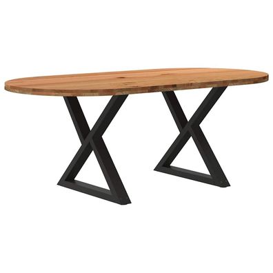 vidaXL Esstisch Hellbraun 200x100x74 cm Massivholz Eiche Oval