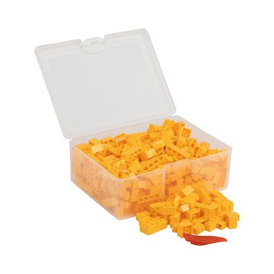 Q-Bricks Teilebox - 300 Klemmbausteine - Farbe: Melonengelb