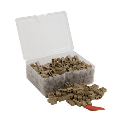 Q-Bricks Teilebox - 300 Klemmbausteine - Farbe: Graubeige