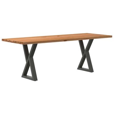 vidaXL Esstisch Hellbraun 220x80x74 cm Massivholz Eiche Rechteckig