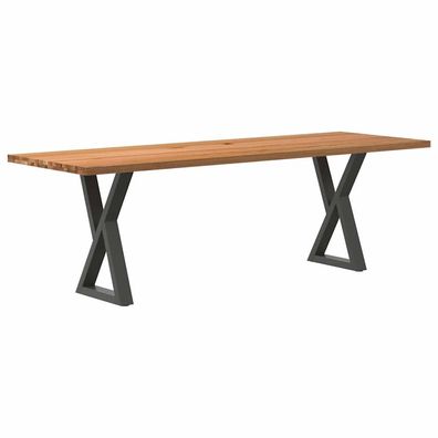 vidaXL Esstisch Hellbraun 240x80x74 cm Massivholz Eiche Rechteckig