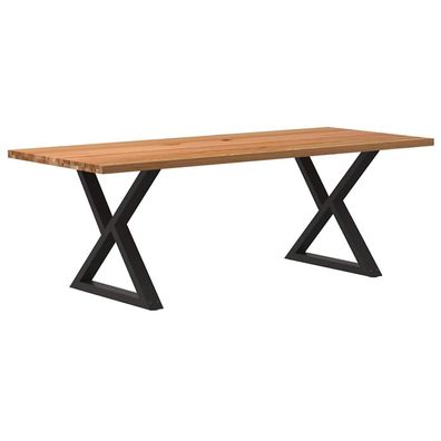 vidaXL Esstisch Hellbraun 220x90x74 cm Massivholz Eiche Rechteckig