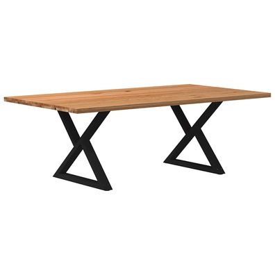 vidaXL Esstisch Hellbraun 220x120x74 cm Massivholz Eiche Rechteckig