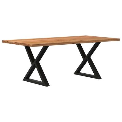 vidaXL Esstisch Hellbraun 200x100x74 cm Massivholz Eiche Rechteckig