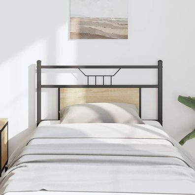 vidaXL Kopfteil Sonoma-Eiche 80 cm Holzwerkstoff und Stahl