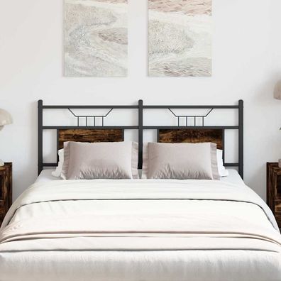 vidaXL Kopfteil Räuchereiche 137 cm Holzwerkstoff und Stahl