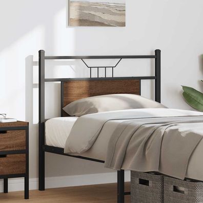 vidaXL Kopfteil Braun Eichen-Optik 75 cm Holzwerkstoff und Stahl