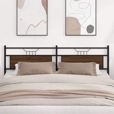 vidaXL Kopfteil Braun Eichen-Optik 193 cm Holzwerkstoff und Stahl