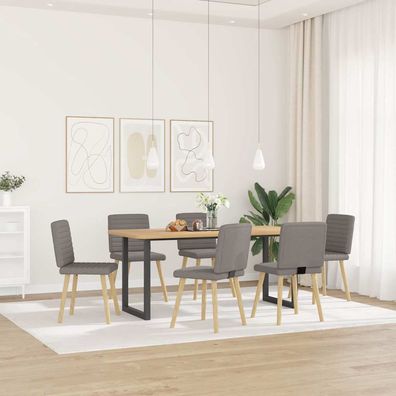 vidaXL Esszimmerstühle 6 Stk. Taupe Stoff