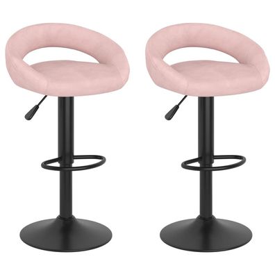 vidaXL Barhocker 2 Stk. Rosa Samt