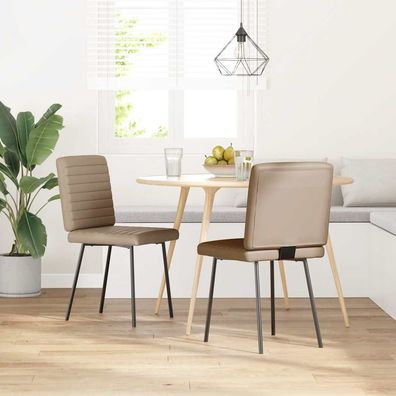 vidaXL Esszimmerstühle 2 Stk. Cappuccino-Braun Kunstleder