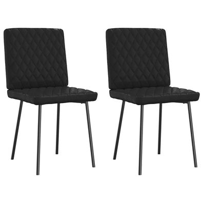 vidaXL Esszimmerstühle 2 Stk. Schwarz Kunstleder