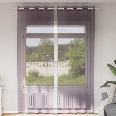vidaXL Voile Vorhänge mit Ösen 2 Stk. Lila 140x300 cm