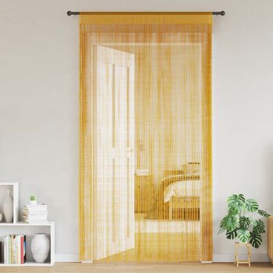 vidaXL Fadenvorhänge 2 Stk. Golden 140x250 cm