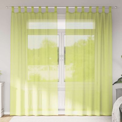 vidaXL Voile Vorhänge mit Lasche 2 Stk. Apfelgrün