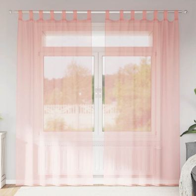 vidaXL Voile Vorhänge mit Schlaufen 2 Stk. Rosa 140x245 cm