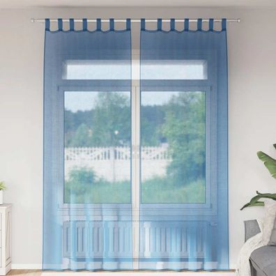 vidaXL Voile Vorhänge mit Schlaufen 2 Stk. Königsblau 140x260 cm