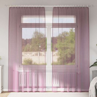 vidaXL Voile Vorhänge mit Schlaufen 2 Stk. Lila 140x245 cm
