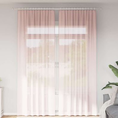 vidaXL Voile Vorhänge mit Schlaufen 2 Stk. Hellrosa 140x260 cm