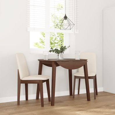 vidaXL Esszimmerstühle mit Kissen 2 Stk. Braun Massivholz Gummibaum