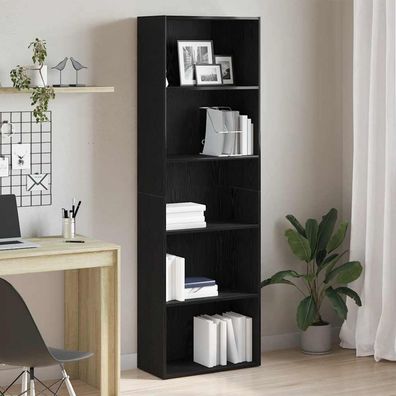 vidaXL Bücherregal Schwarz Eichen-Optik 60x30x189 cm Holzwerkstoff