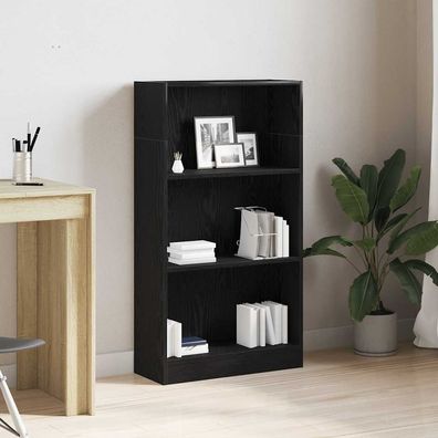 vidaXL Bücherregal Schwarz Eichen-Optik 60x24x109 cm Holzwerkstoff