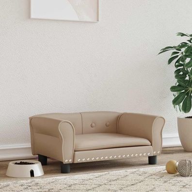 vidaXL Hundebett Cappuccino-Braun 70x45x30 cm Kunstleder