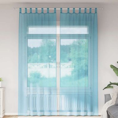 vidaXL Voile Vorhänge mit Schlaufen 2 Stk. Türkis 140x260 cm