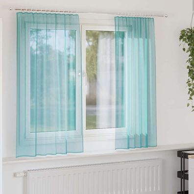 vidaXL Voile Vorhänge mit Schlaufen 2 Stk. Türkis 140x140 cm