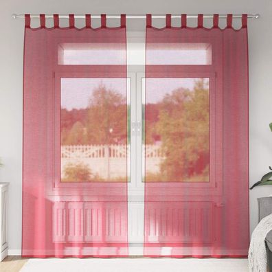 vidaXL Voile Vorhänge mit Schlaufen 2 Stk. Weinrot 140x245 cm