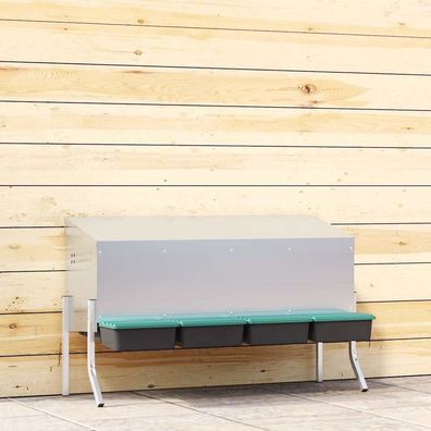 vidaXL Hühner-Nistkasten 3 Fächer mit Beinen Verzinkter Stahl