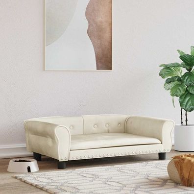 vidaXL Hundebett Creme 95x55x30 cm Samt